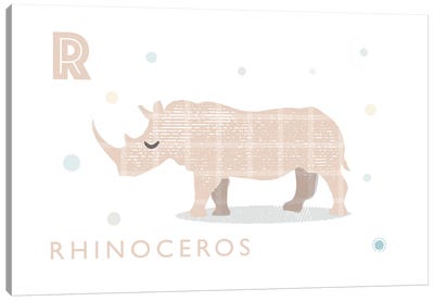 Rhino Canvas Art Print - Rhinoceros Art