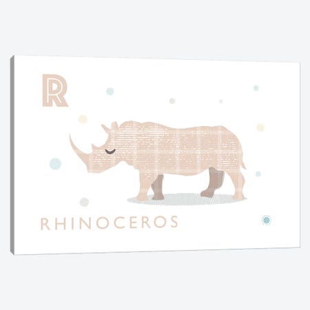 Rhino Canvas Print #PPX100} by PaperPaintPixels Canvas Print