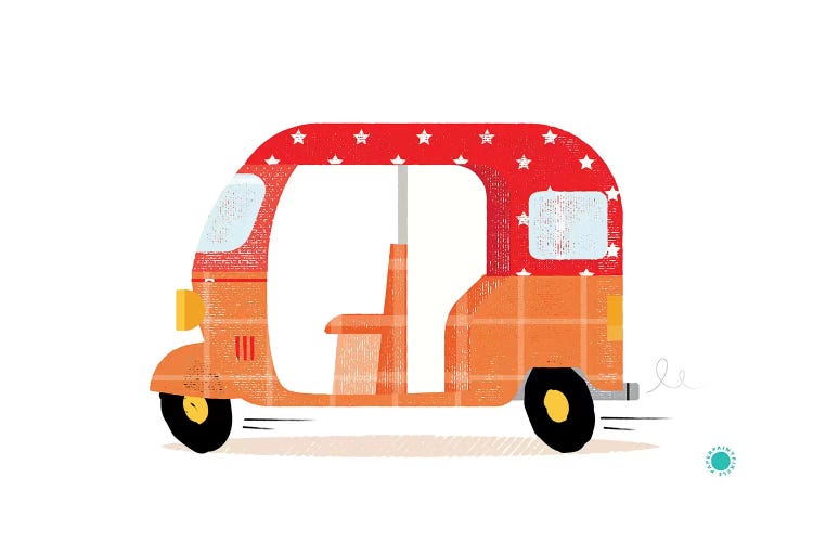 Rickshaw by PaperPaintPixels wall art
