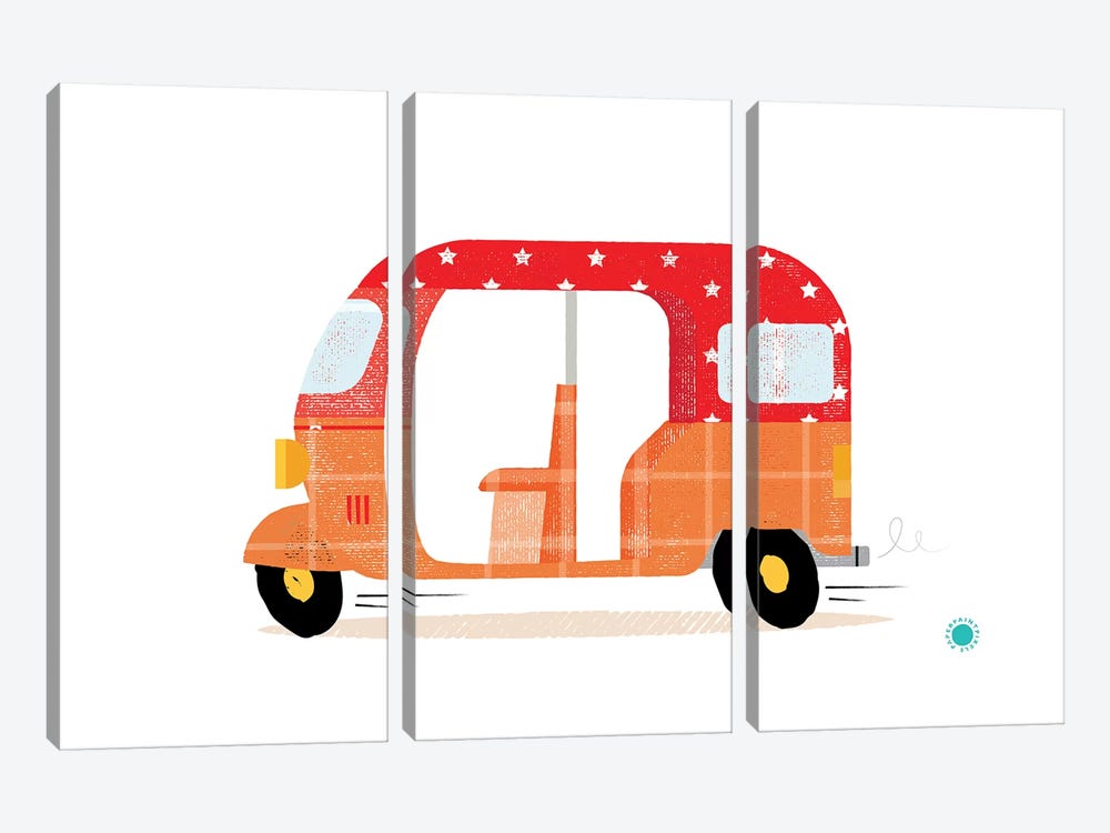 Rickshaw by PaperPaintPixels 3-piece Art Print