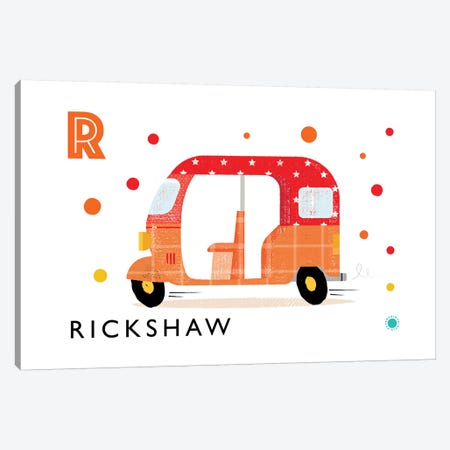 R Is For Rickshaw Canvas Print #PPX102} by PaperPaintPixels Canvas Print