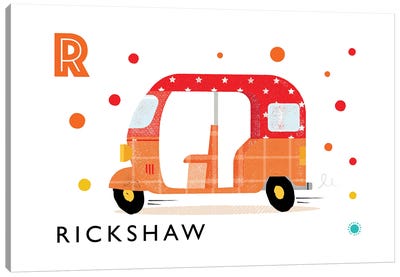 R Is For Rickshaw Canvas Art Print - PaperPaintPixels
