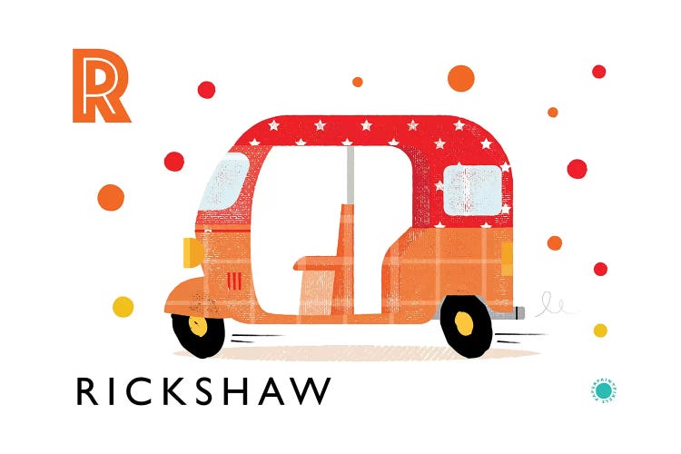 R Is For Rickshaw by PaperPaintPixels wall art