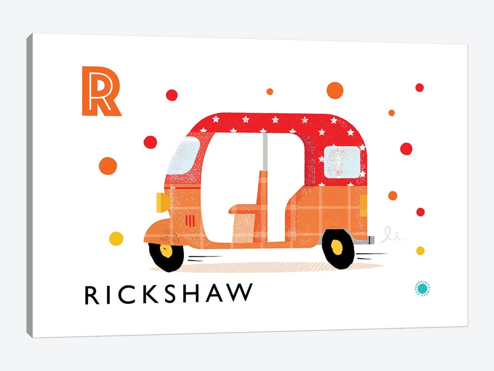 R Is For Rickshaw by PaperPaintPixels 1-piece Canvas Wall Art