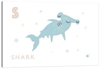 Shark Canvas Art Print - Letter S