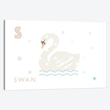 Swan Canvas Print #PPX108} by PaperPaintPixels Canvas Art Print