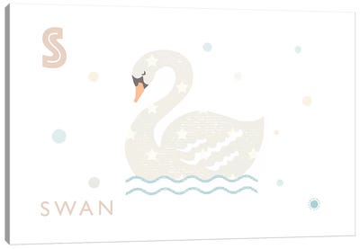 Swan Canvas Art Print - Letter S
