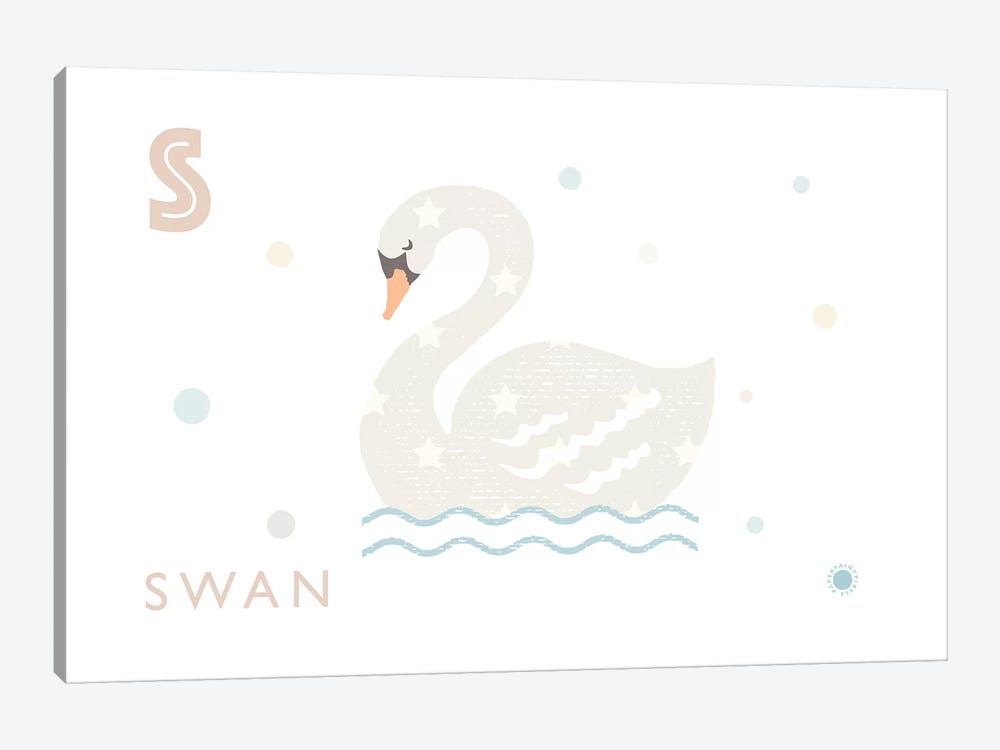 Swan by PaperPaintPixels 1-piece Canvas Art