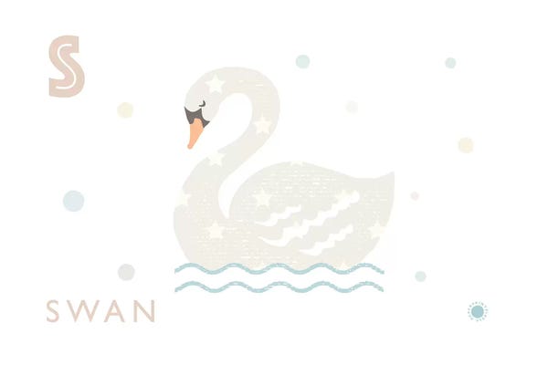 The Letter S: Swan by PaperPaintPixels