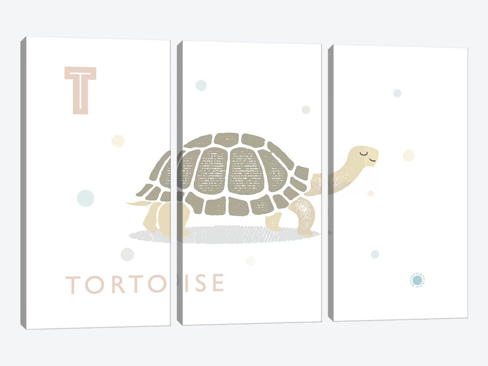 Tortoise by PaperPaintPixels 3-piece Canvas Print