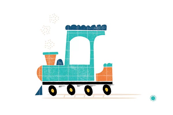 Kids Transportation Art: Train by PaperPaintPixels