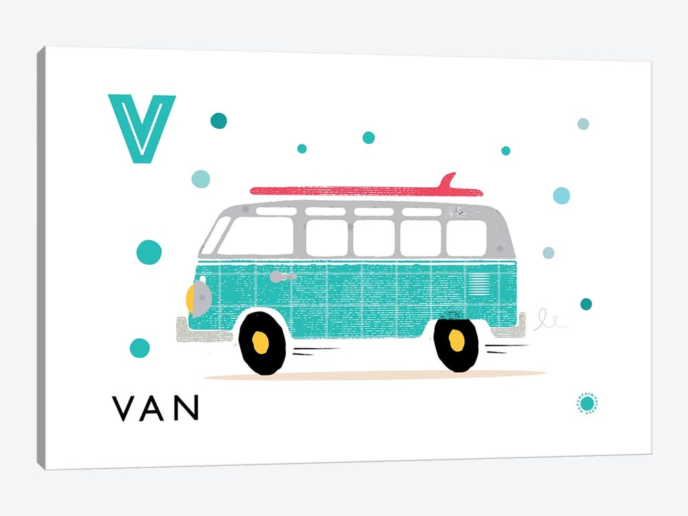 V Is For Van by PaperPaintPixels 1-piece Canvas Wall Art