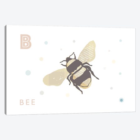 B Is For Bee Canvas Print #PPX11} by PaperPaintPixels Canvas Print