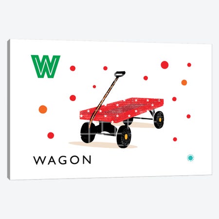 W Is For Wagon Canvas Print #PPX122} by PaperPaintPixels Art Print