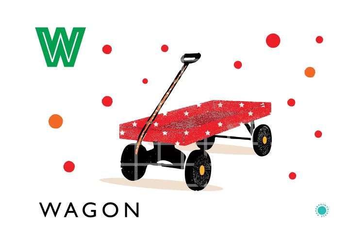 W Is For Wagon by PaperPaintPixels wall art