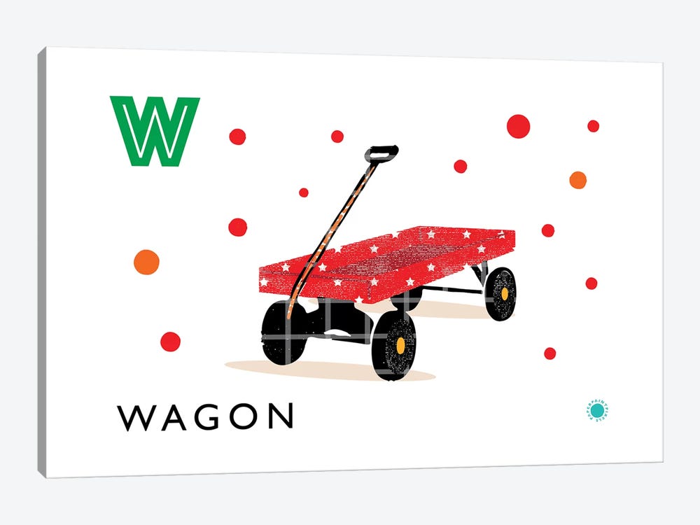 W Is For Wagon by PaperPaintPixels 1-piece Canvas Art