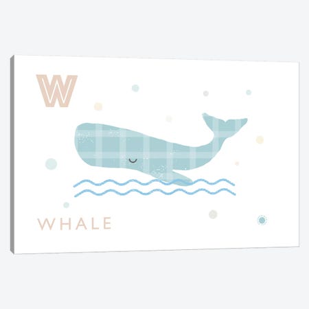 Whale Canvas Print #PPX123} by PaperPaintPixels Art Print