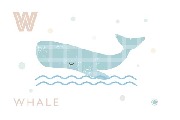 Alphabet: Whale by PaperPaintPixels