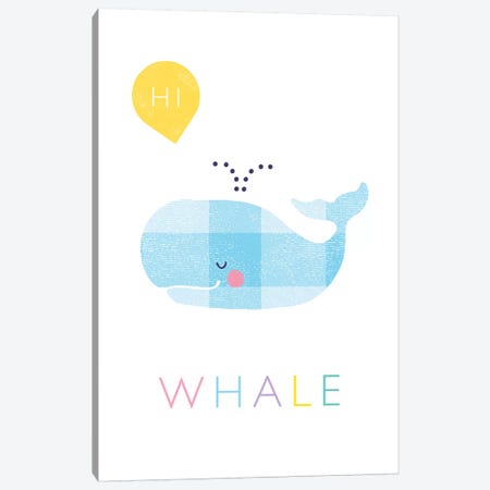 W Is For Whale Canvas Print #PPX124} by PaperPaintPixels Canvas Art