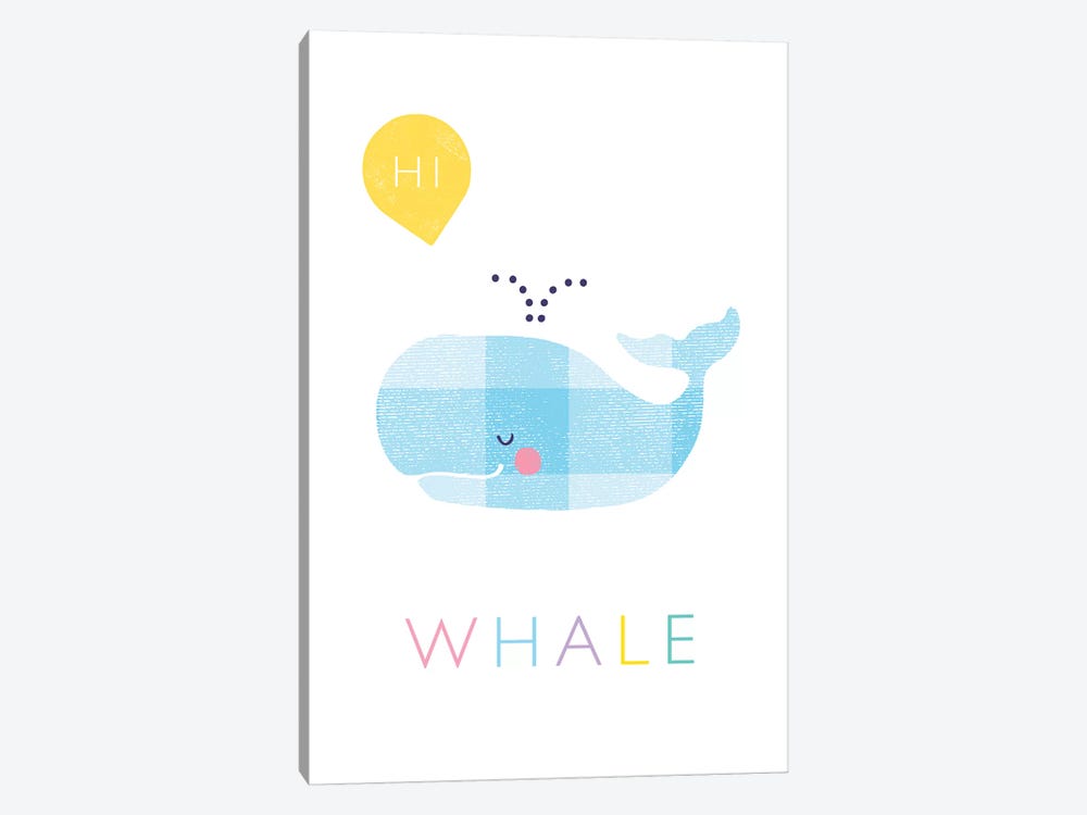 W Is For Whale by PaperPaintPixels 1-piece Canvas Wall Art