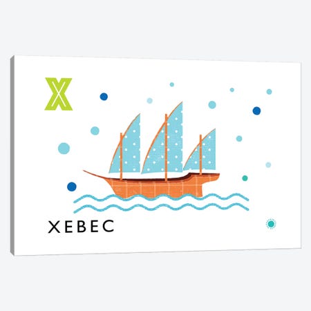 X Is For Xebec Canvas Print #PPX128} by PaperPaintPixels Canvas Art Print