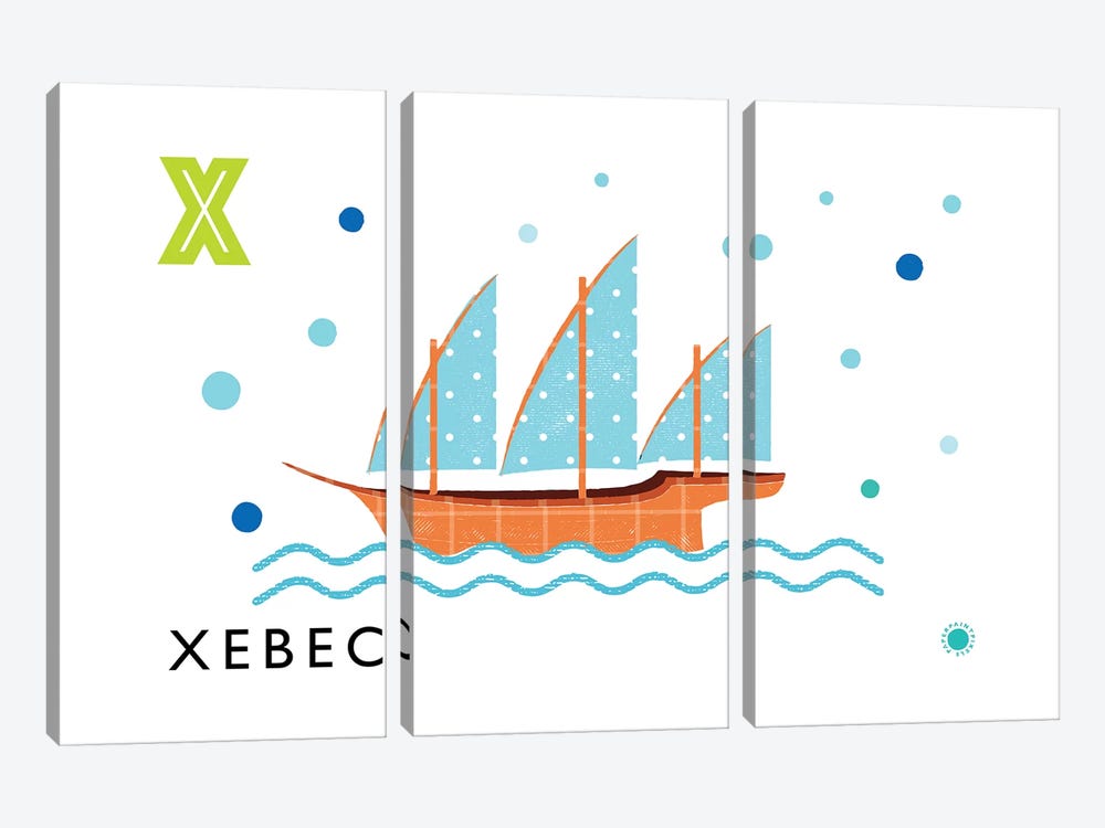 X Is For Xebec by PaperPaintPixels 3-piece Canvas Artwork