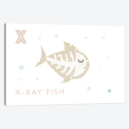 Xray Fish Canvas Print #PPX129} by PaperPaintPixels Canvas Art Print