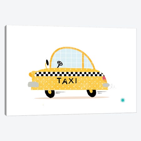Yellow Taxi Canvas Print #PPX131} by PaperPaintPixels Canvas Artwork