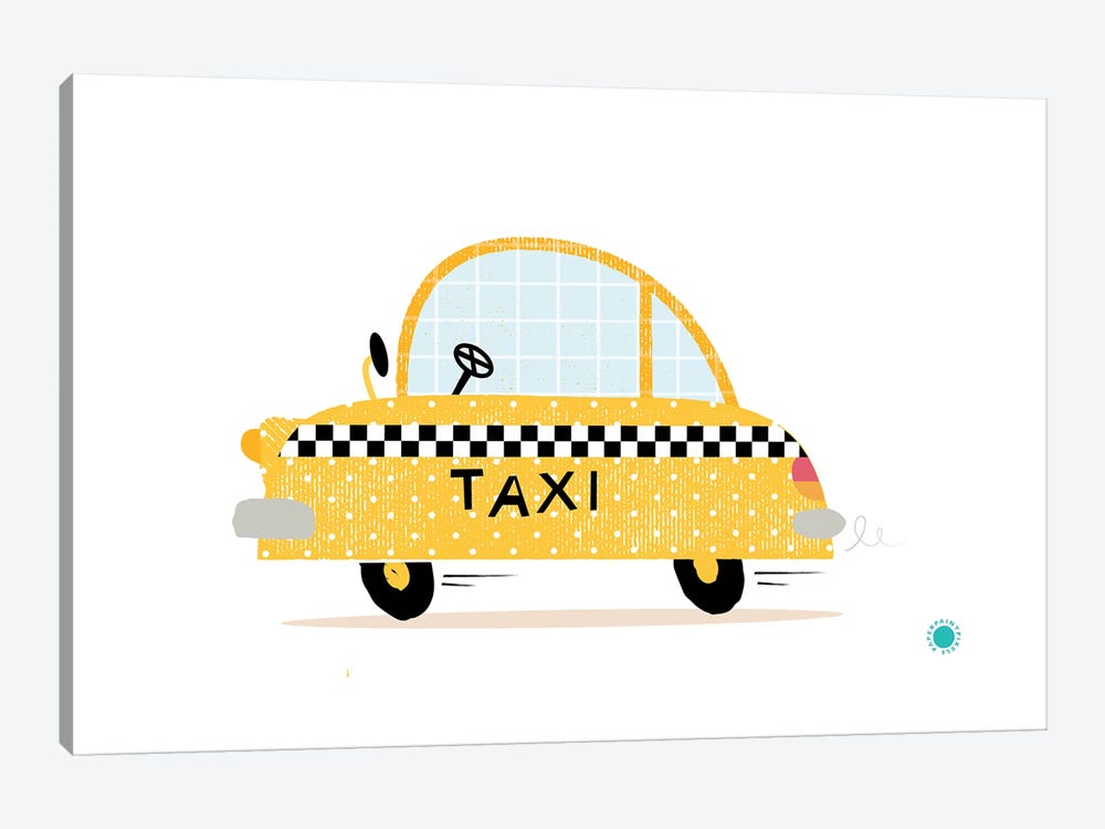 Yellow Taxi by PaperPaintPixels 1-piece Canvas Wall Art