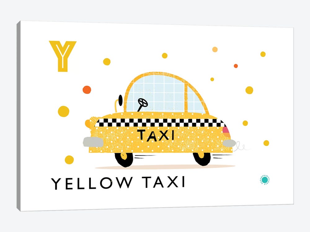 Y Is For Yellow Taxi by PaperPaintPixels 1-piece Canvas Print
