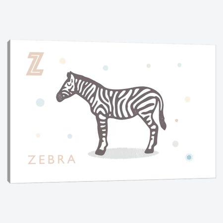 Zebra Canvas Print #PPX133} by PaperPaintPixels Canvas Art