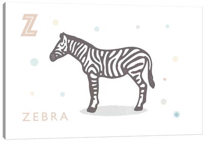 Zebra Canvas Art Print - Letter Z