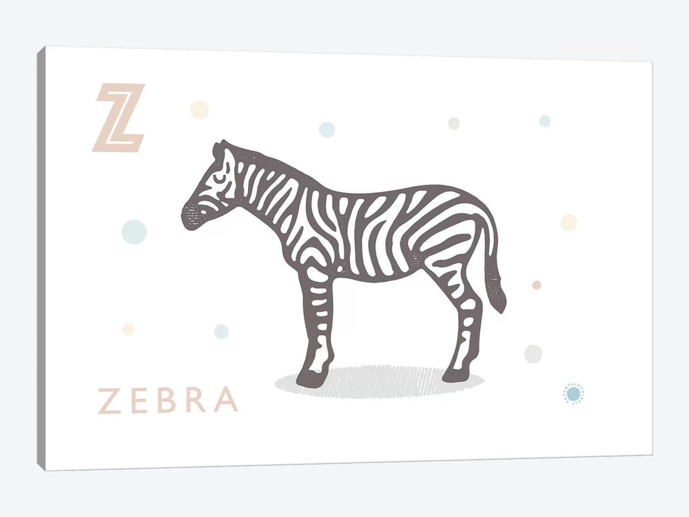 Zebra by PaperPaintPixels 1-piece Canvas Wall Art