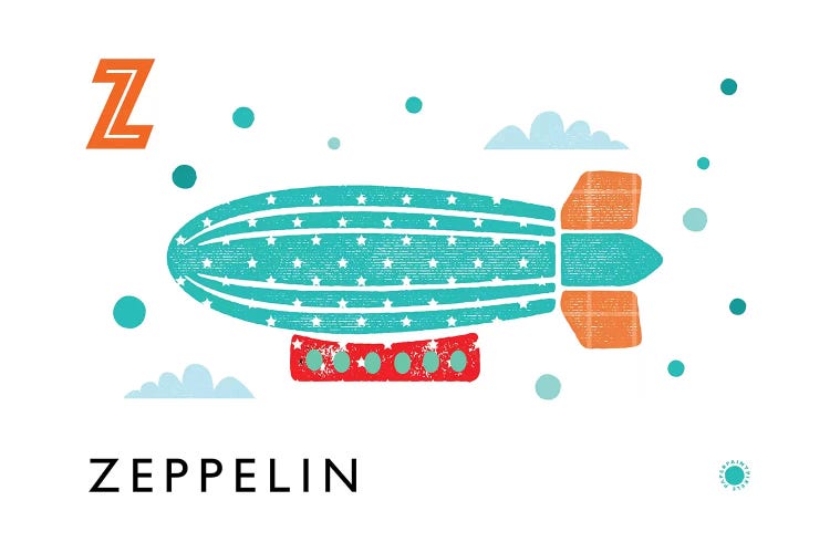 Z Is For Zeppelin by PaperPaintPixels wall art