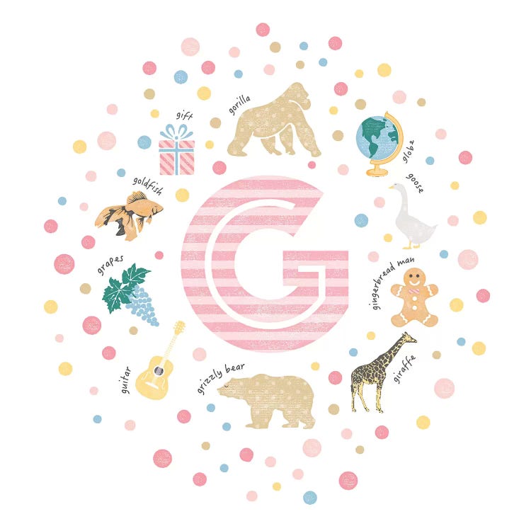 Illustrated Letter G Pink