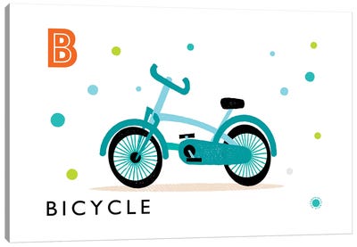 B Is For Bicycle Canvas Art Print - Letter B
