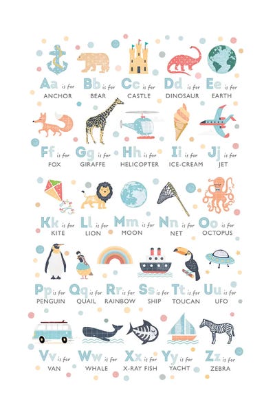 Baby Animals: Boys Illustrated Alphabet by PaperPaintPixels