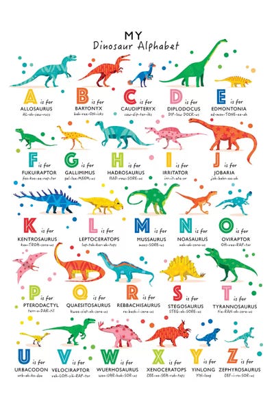 Colorburst: Bright Dinosaur Alphabet by PaperPaintPixels