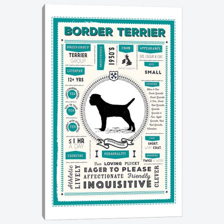 Border Terrier Infographic Blue Canvas Print #PPX194} by PaperPaintPixels Canvas Print