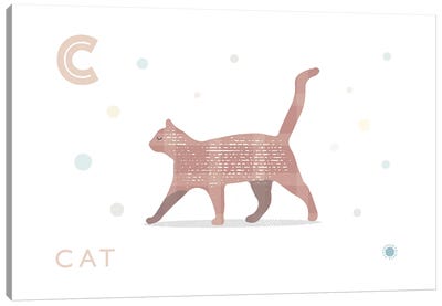Cat Canvas Art Print - Letter C