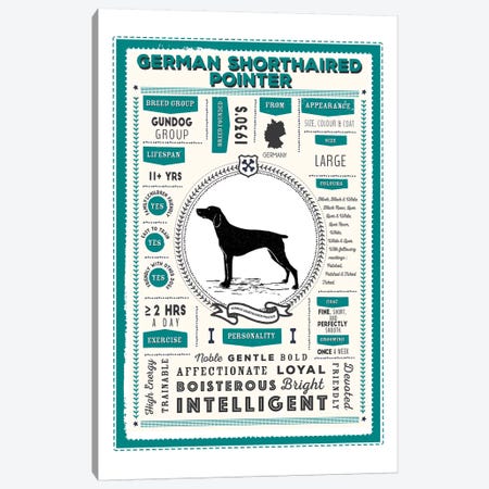 German Short Haired Pointer Infographic Blue Canvas Print #PPX226} by PaperPaintPixels Canvas Art Print
