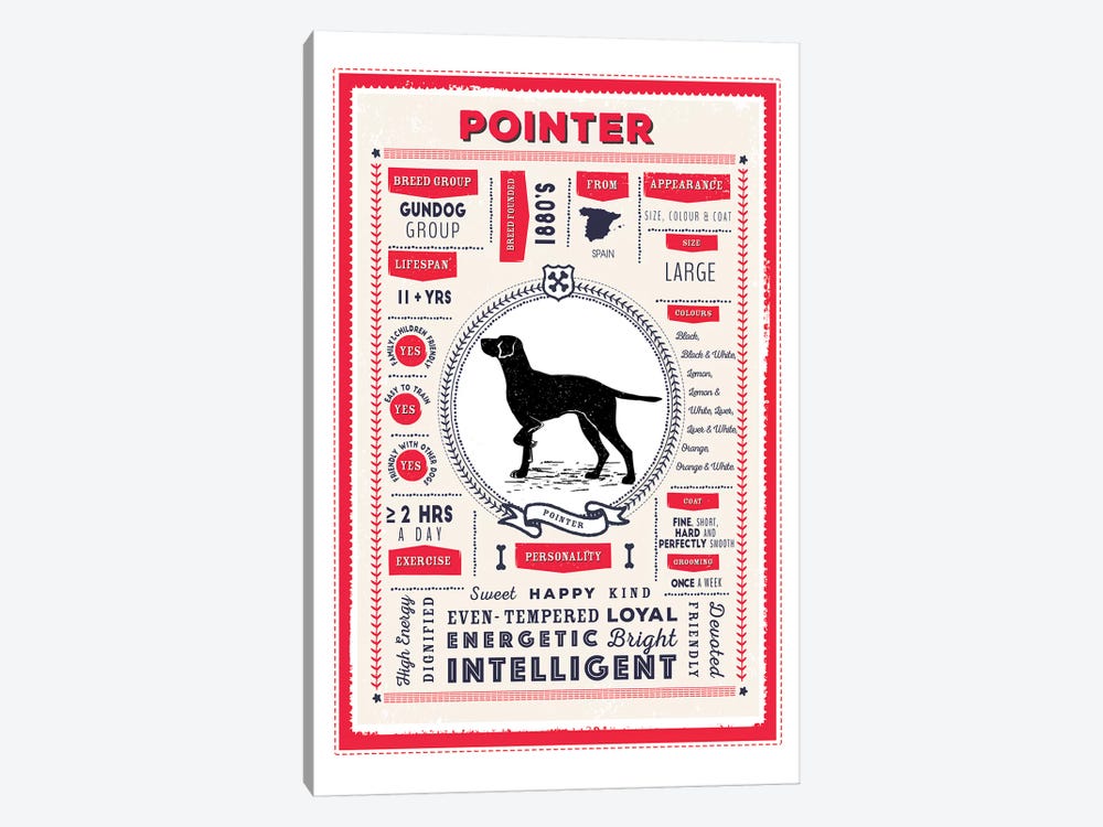 Pointer Infographic Red by PaperPaintPixels 1-piece Canvas Print