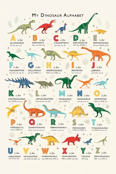 Prehistoric Animals: Dinosaur Alphabet by PaperPaintPixels