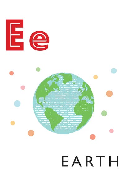 The Letter E: Illustrated Alphabet Flash Cards - E by PaperPaintPixels