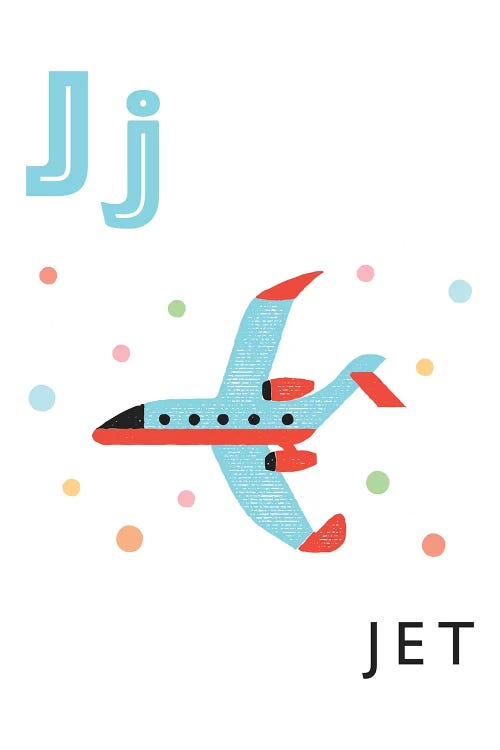 Illustrated Alphabet Flash Cards - J by PaperPaintPixels wall art