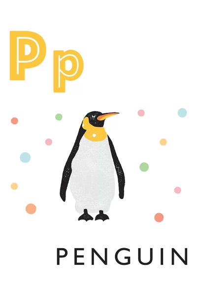 The Letter P: Illustrated Alphabet Flash Cards - P by PaperPaintPixels