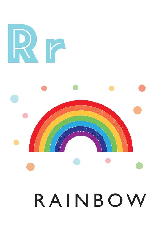 Illustrated Alphabet Flash Cards - R by PaperPaintPixels wall art