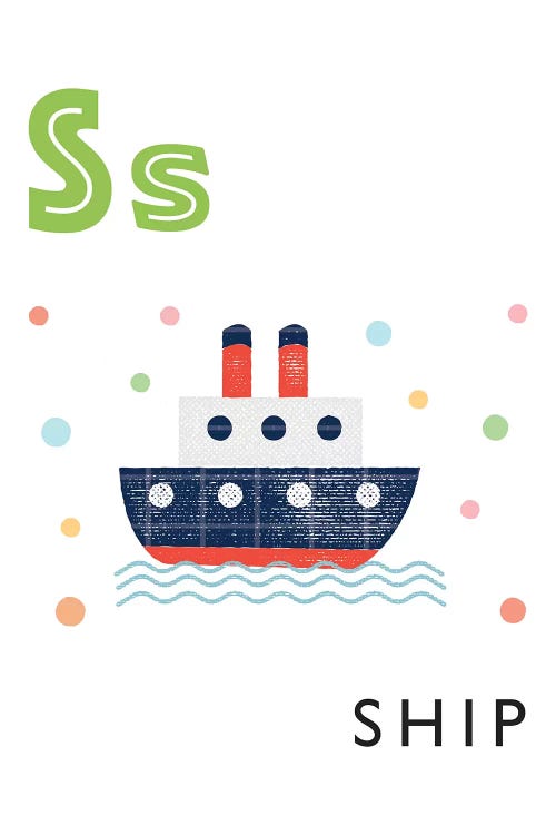 Illustrated Alphabet Flash Cards - S by PaperPaintPixels wall art
