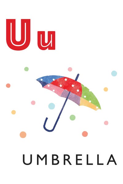 Illustrated Alphabet Flash Cards - U