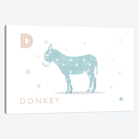 Donkey Canvas Print #PPX28} by PaperPaintPixels Canvas Artwork